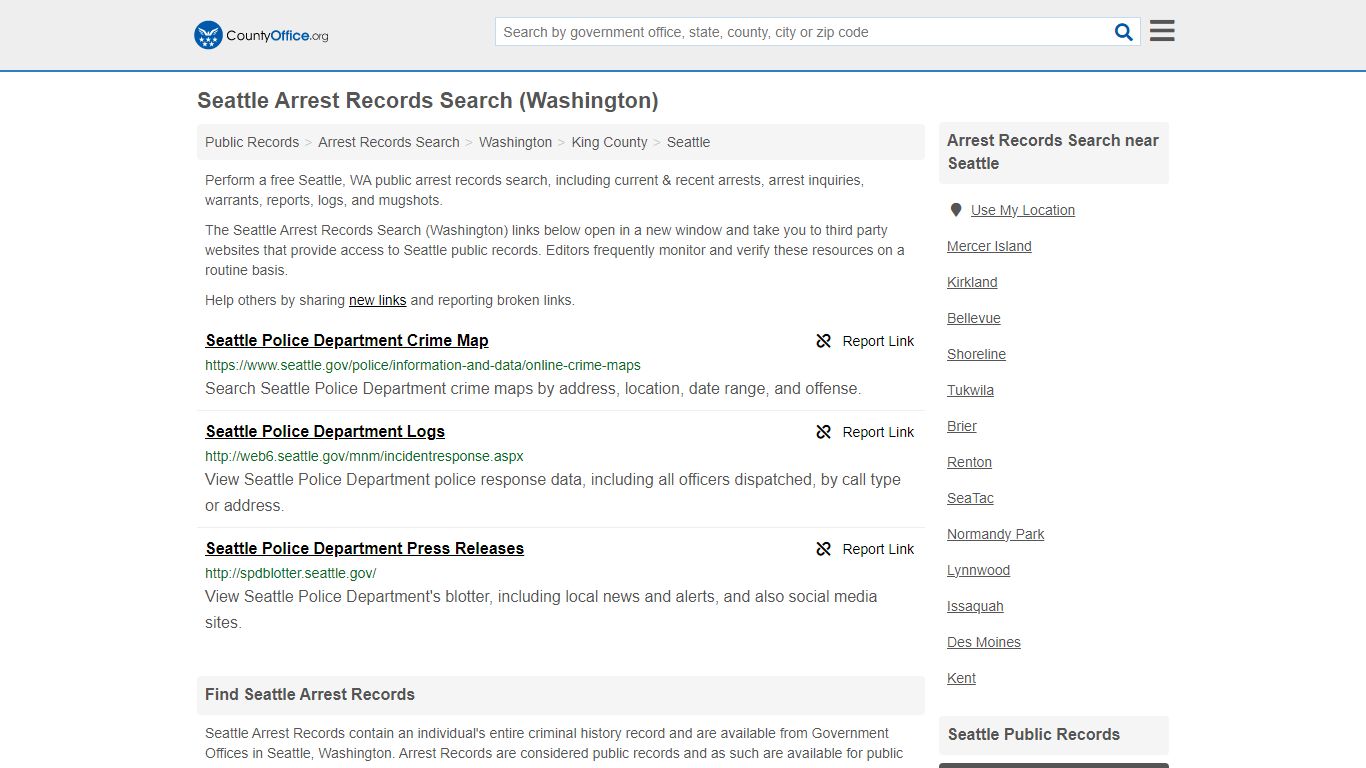 Arrest Records Search - Seattle, WA (Arrests & Mugshots) - County Office